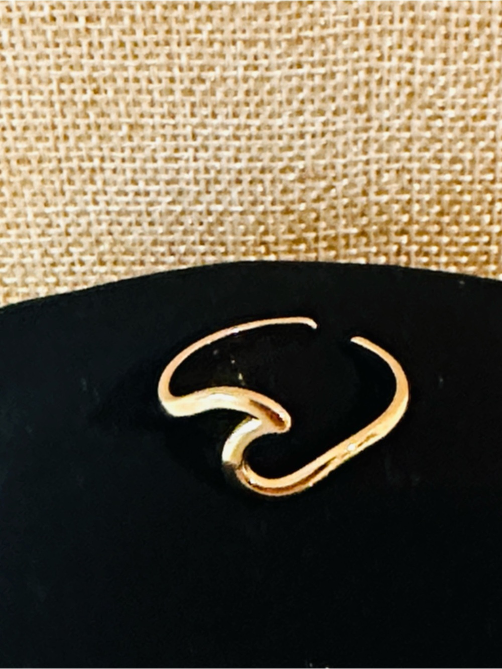 Fashion Jewelry Gold Wave Open Ring - Minimalist Curve Design